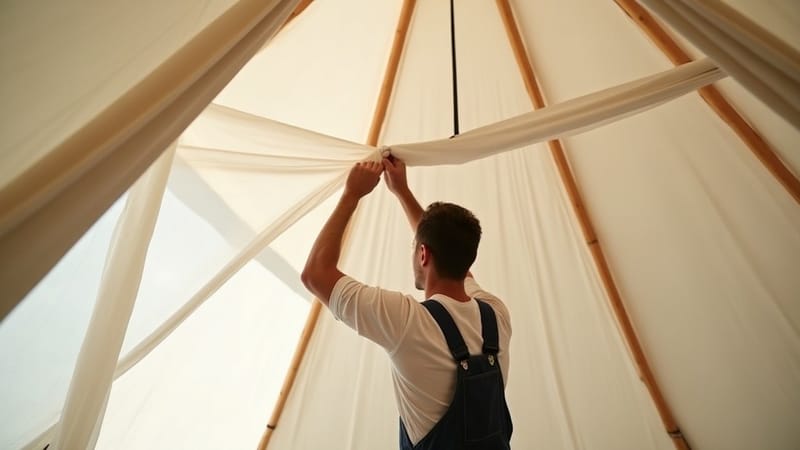 Corporate event marquee setup in Ilkley
