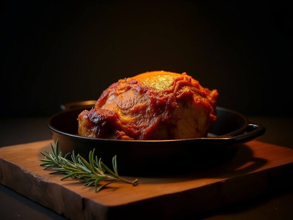A perfectly roasted joint with crisp crackling at The Foundry