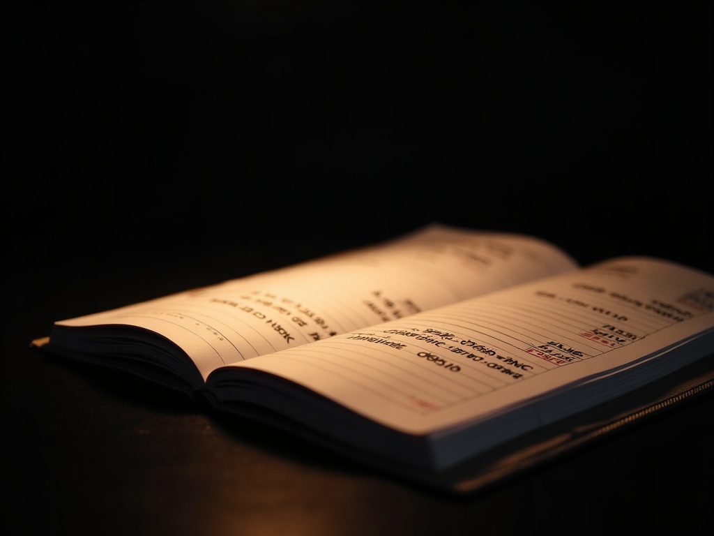 Business development planning notebook with financial projections