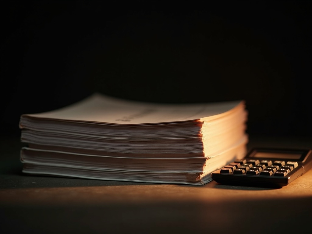 Stacked financial ledgers representing accountancy services